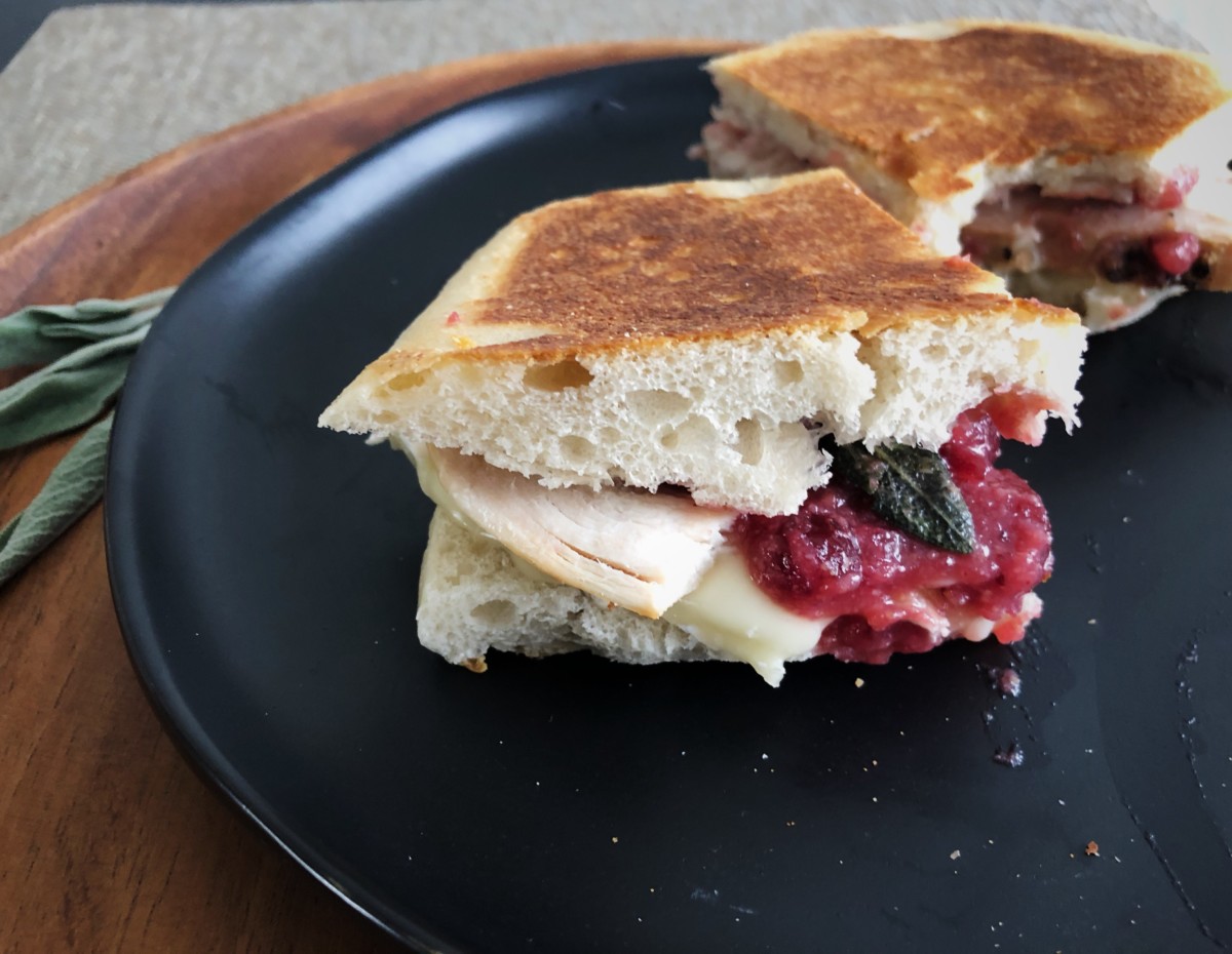 Toasted Turkey Cranberry And Brie Sandwich With Fried Sage Jan