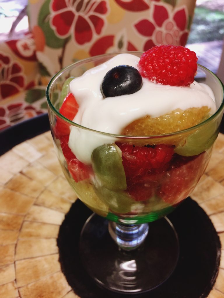 Fresh Fruit Salad with Honey Vanilla Yogurt