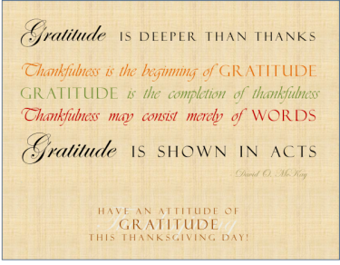 Thanksgiving: Living with an Attitude of Gratitude