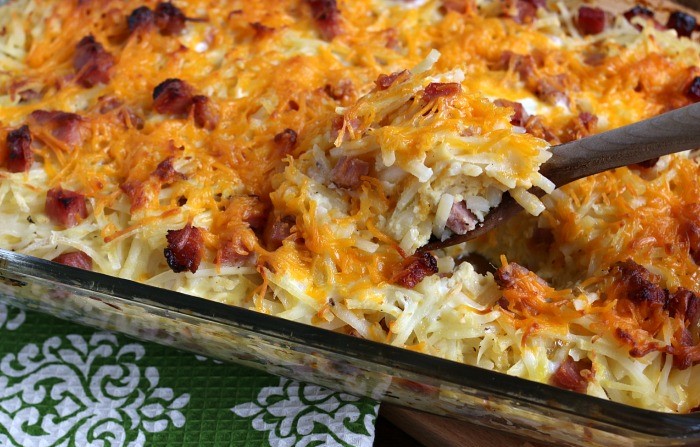 Ham & Hash Brown Breakfast Casserole