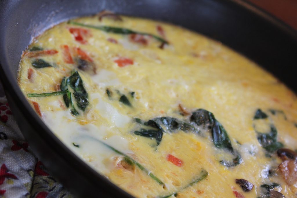 Spinach, Tomato and Mushroom Frittata
