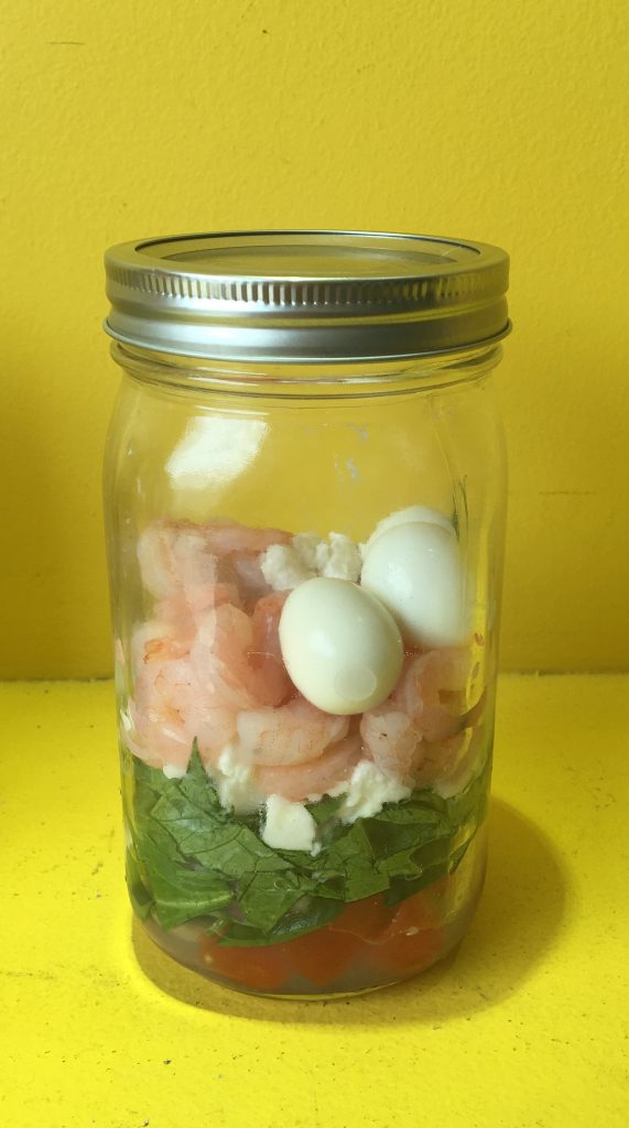 Mason Jar Shrimp and Feta Cobb Salad