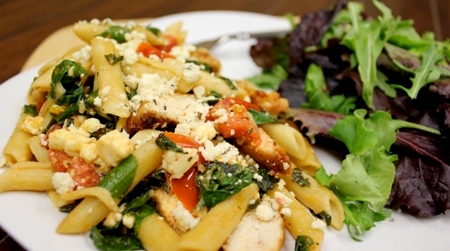Penne Pasta with Spinach, Feta & Grilled Chicken
