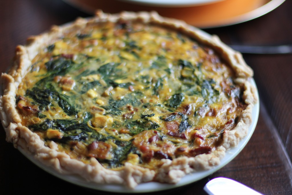 Cheesy Spinach Quiche with Bacon