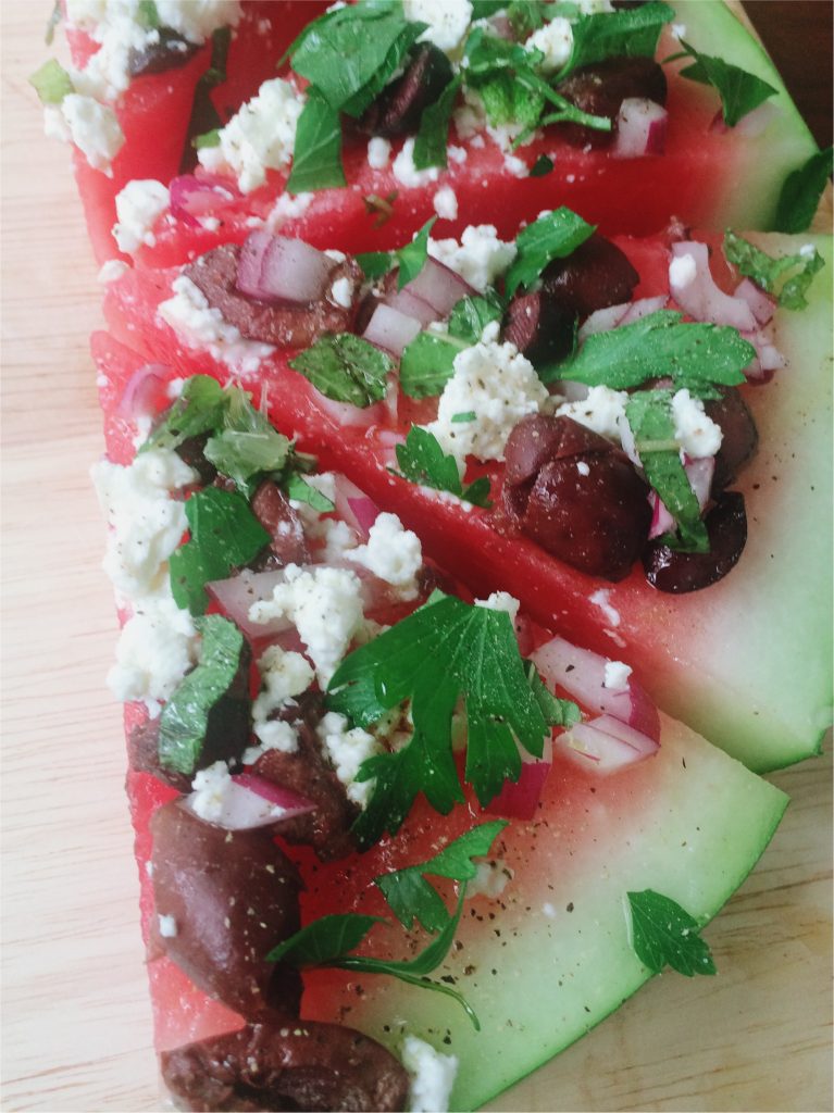 Watermelon Pizza with Feta and Mint