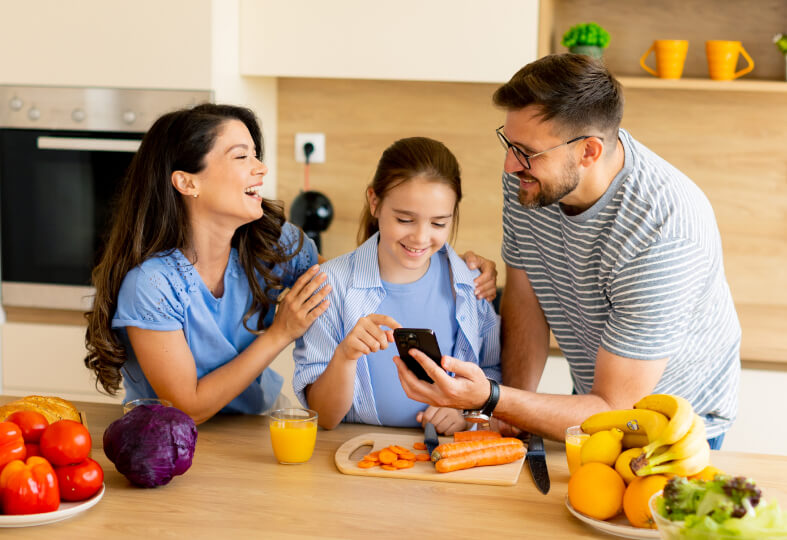 happy couple picture with children
