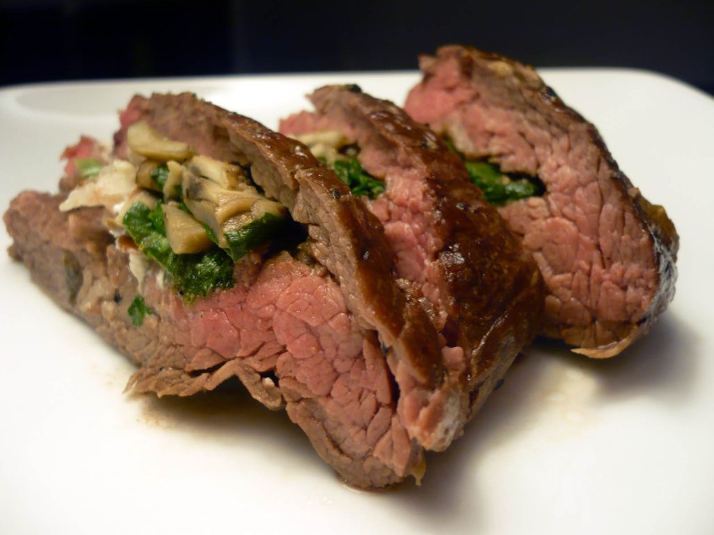 Spinach Mushroom-Stuffed Beef Tenderloin