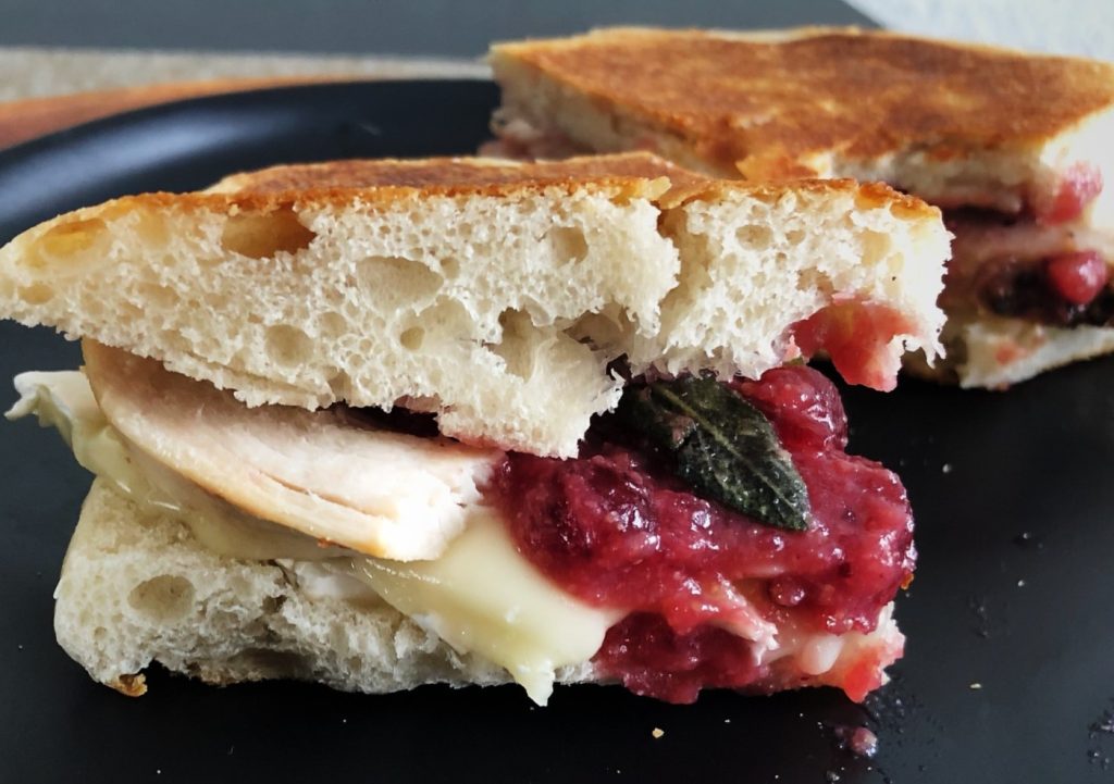 Toasted Turkey, Cranberry, and Brie Sandwich with Fried Sage