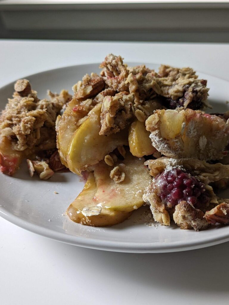 Blackberry Apple Crisp with Nut Topping
